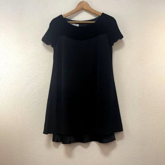 Jones New York Black Velvet Short Sleeve Dress sz 8P - Picture 1 of 3